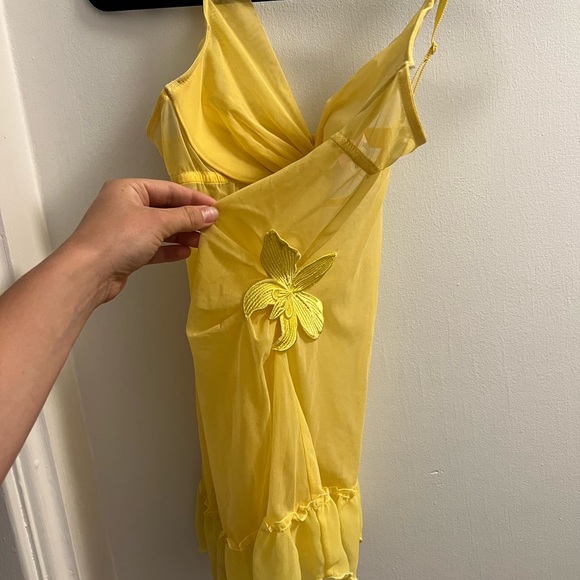 Yellow Victoria Secret lingerie slip dress with flower decal on side - Picture 2 of 3